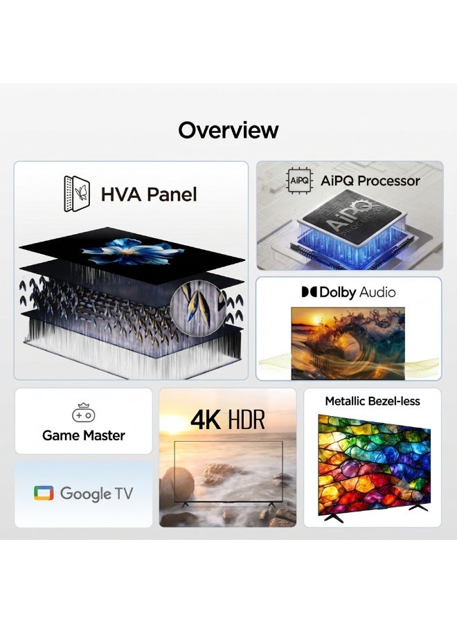 TCL 65-inch P61L 4K HDR Smart TV (2026 Model Google TV - International Version) - 65 Inch UHD TV With AiPQ Processor | Immersive Dolby Audio | HVA Panel | HDR10 | Metallic Bezel-less Design | Game Master UHD 65P61L Black - Image 5