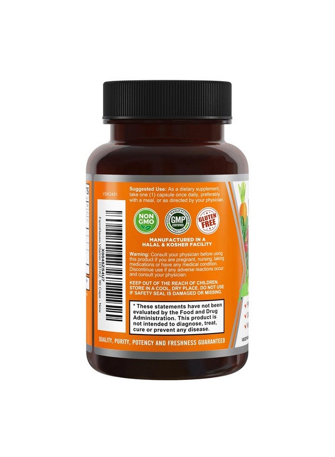 FarmHaven FarmHaven Vitamin D3 K2 Capsules - 5000 IU D3 and 100 mcg K2 - Cholecalciferol MK7 with Veggie Fruit Blend - Vitamin D K2 Supplement for Immune System & Heart Health - Vegetarian, Non-GMO, 90 Caps - Image 5