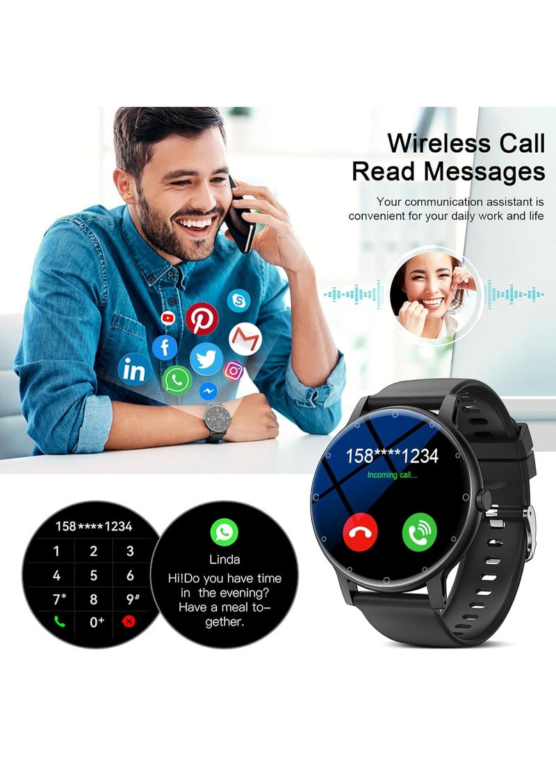 Men's Smart Watch Bluetooth Talk and Text, HD Fitness Tracker, Pedometer Waterproof Smart Bracelet - Image 3