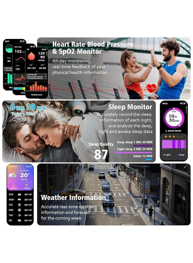 Men's Smart Watch Bluetooth Talk and Text, HD Fitness Tracker, Pedometer Waterproof Smart Bracelet - Image 5