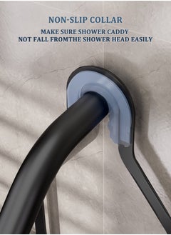 WinHolder Hanging Shower Caddy, No Blocking to Over Shower Head, Shower Organizer Hanger Storage Rack Shelf with Hooks Soap Shampoo Soap Holder, Soap Basket Never Rust Aluminum for Bathroom - Black  - Image 4