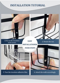 WinHolder Hanging Shower Caddy, No Blocking to Over Shower Head, Shower Organizer Hanger Storage Rack Shelf with Hooks Soap Shampoo Soap Holder, Soap Basket Never Rust Aluminum for Bathroom - Black  - Image 5