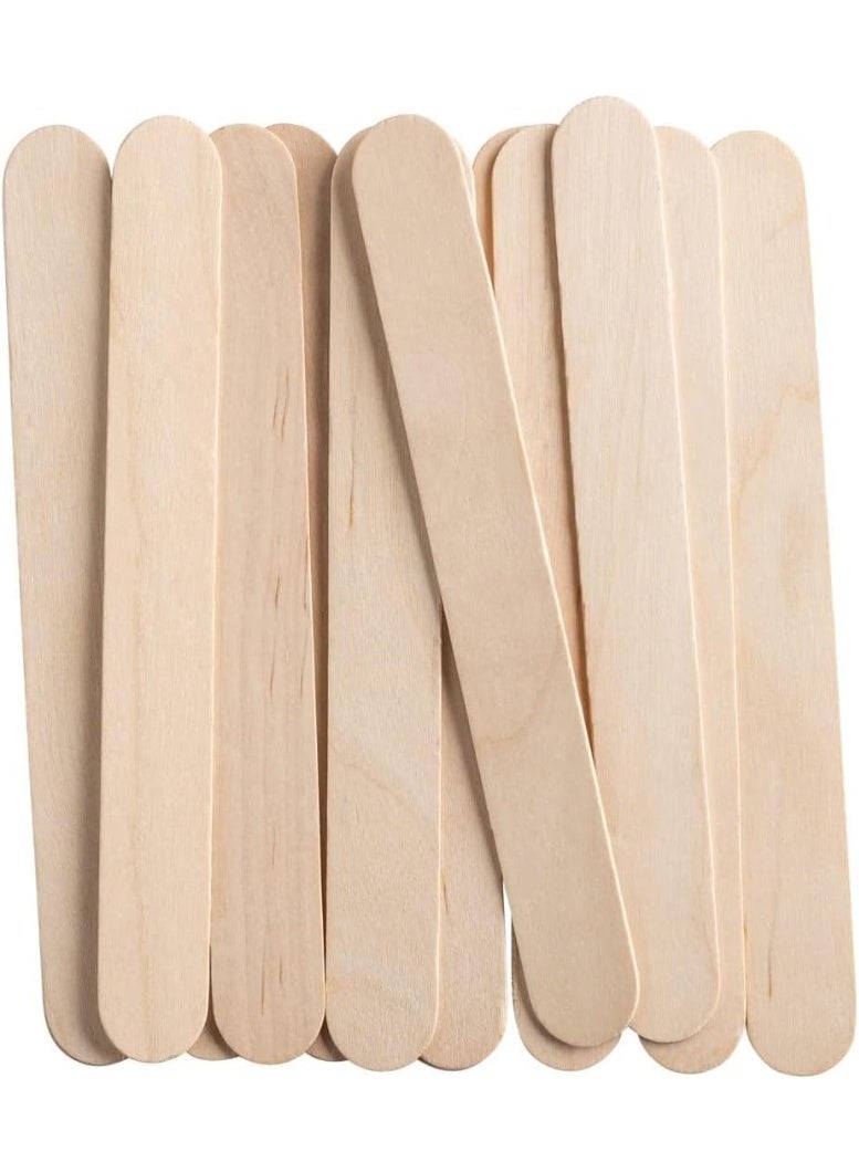 Genaric 50 PCS Wooden Ice Cream Sticks,(15 CM Long x 1.8 CM Wide) Natural Lollipop Sticks, Thick Craft Sticks, Ideal for Miniature Garden Markers, Photo Frame Creation, 3D Structures, Holiday Ornaments - Image 1