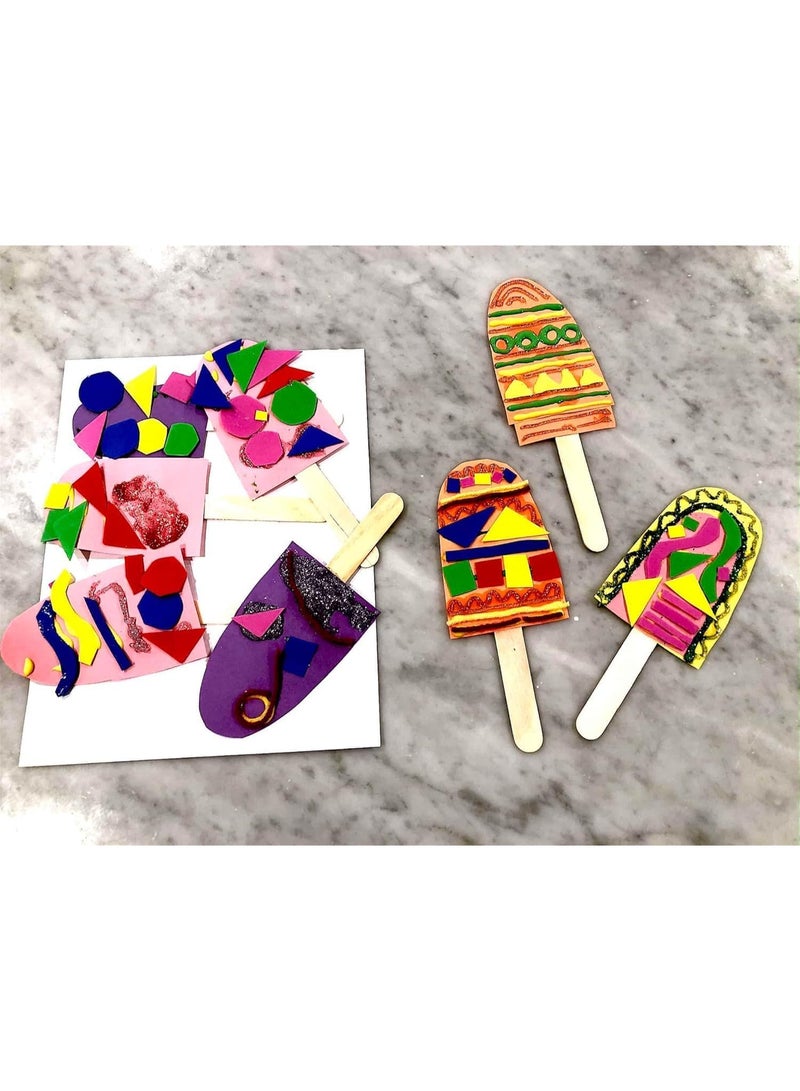 Genaric 50 PCS Wooden Ice Cream Sticks,(15 CM Long x 1.8 CM Wide) Natural Lollipop Sticks, Thick Craft Sticks, Ideal for Miniature Garden Markers, Photo Frame Creation, 3D Structures, Holiday Ornaments - Image 2