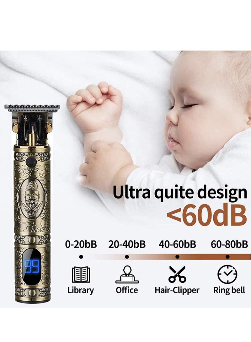 Professional Hair Trimmer, T Blade Trimmer Zero Gapped Baldhead Hair Clippers for Men Beard Shaver Cordless Rechargeable Hair & Beard Trimmer LED Display - Image 2