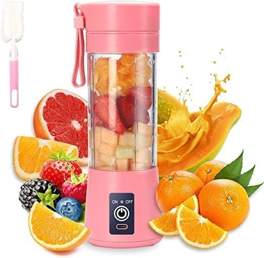 RADHEHUL Portable Juicer Bottle Blender Grinder Mixer 6 Blades Rechargeable Bottle With USB Cable Multi Colour Only For Soft Fruit Vegetable - Image 1