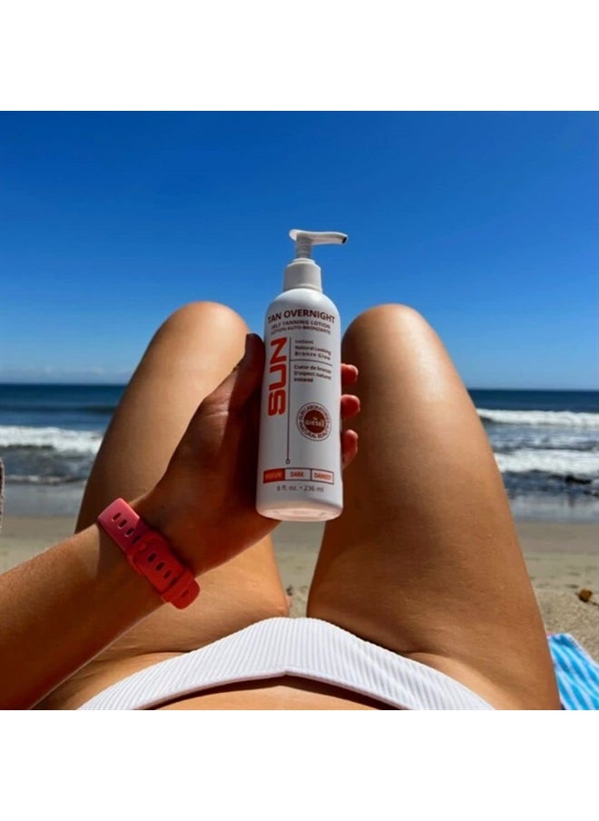 Sun Laboratories by Giesee Sun Laboratories Tan Overnight Self-Tanning Lotion for Body and Face - Sunless Tan Golden Glow - Medium - 8 fl oz Bottle  - Image 2