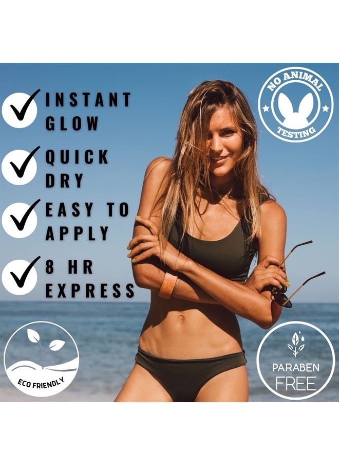 Sun Laboratories by Giesee Sun Laboratories Tan Overnight Self-Tanning Lotion for Body and Face - Sunless Tan Golden Glow - Medium - 8 fl oz Bottle  - Image 4