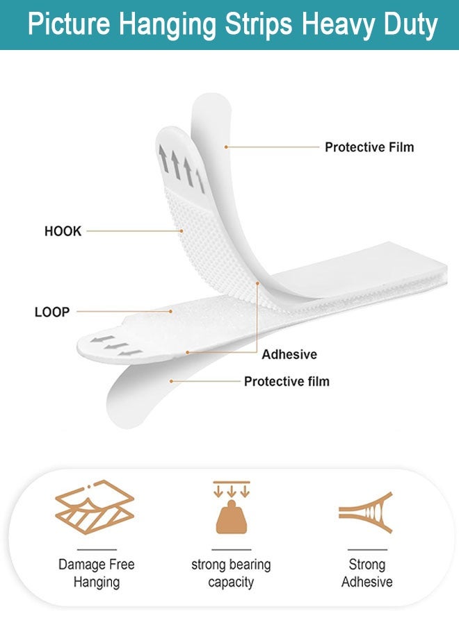شرائط تعليق الصور شديدة التحمل، 12 زوجًا من الأشرطة اللاصقة القابلة للإزالة، شرائط تعليق الصور المقاومة للماء والخالية من الأضرار، شرائط لاصقة مقاومة للماء لتعليق الإطارات، 0.75 × 3.6 بوصة - Image 3
