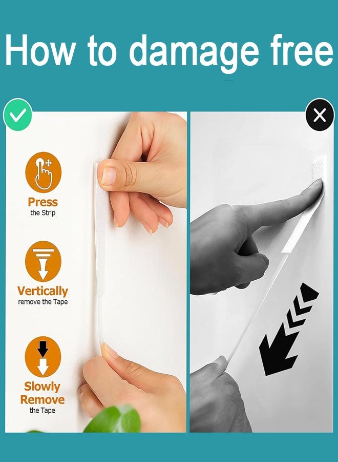 شرائط تعليق الصور شديدة التحمل، 12 زوجًا من الأشرطة اللاصقة القابلة للإزالة، شرائط تعليق الصور المقاومة للماء والخالية من الأضرار، شرائط لاصقة مقاومة للماء لتعليق الإطارات، 0.75 × 3.6 بوصة - Image 4