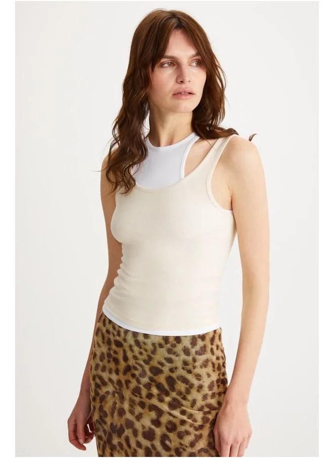 GRIMELANGE Grimelange Demeka Women's Sleeveless Slim Vanilla Bustier