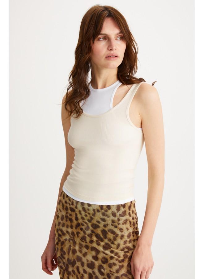 Grimelange Demeka Women's Sleeveless Slim Vanilla Bustier - Image 1