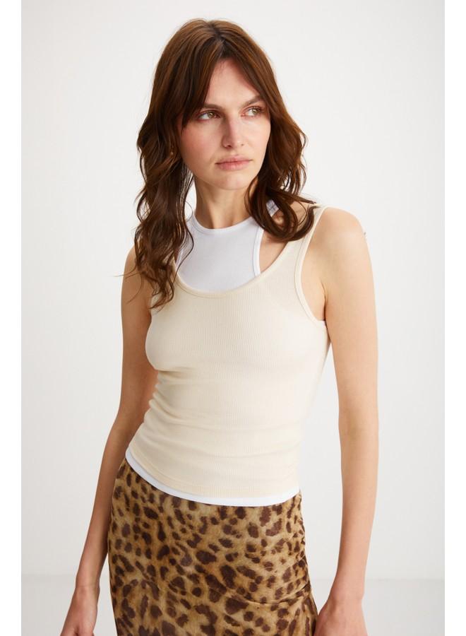 Grimelange Demeka Women's Sleeveless Slim Vanilla Bustier - Image 3