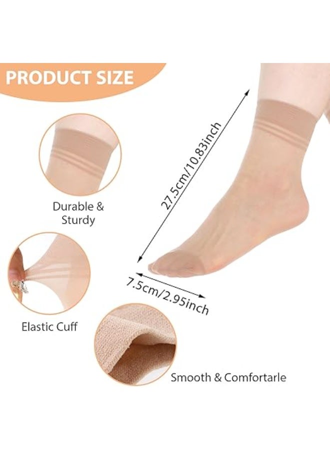 سونسر 6 قطع جوارب نايلون للنساء جوارب قصيرة شفافة رقيقة باردة شفافة من الساق جوارب حريرية للنساء والفتيات (لون البشرة) - Image 2