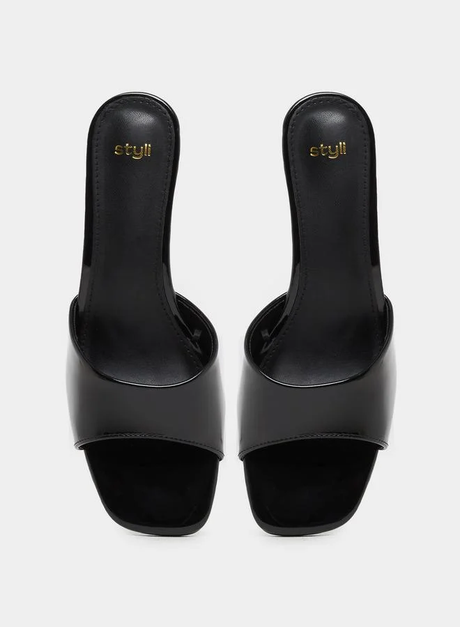 Styli Styli Solid Open Toe Stiletto Heel Sandals