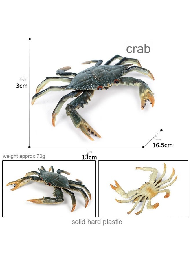 نيبمينينت نموذج حيوانات البحر للأطفال: تمثال سلطعون أزرق واقعي للعب