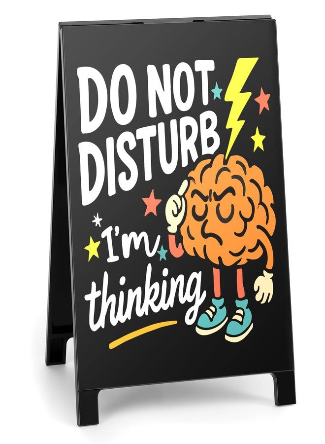 EXUBERIUM Funny Team Office Gifts - Do Not Disturb I'm Thinking Funny Desk Sign for Coworker Teammate Employee Boss Reminder Slogan Office Desk Sign Cubicle Decor for Birthday Christmas White Elephant Gifts - Image 1