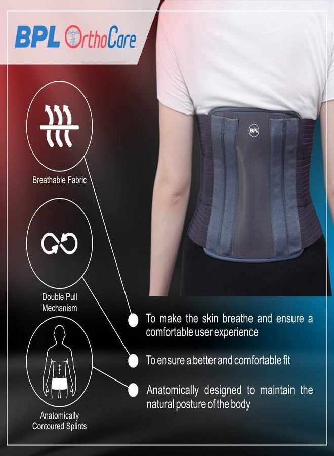 BPL Medical Technologies Orthocare Contoured Adjustable Lumbar Support Pain Relief Orthopedic Sacral Belt Waist Wrap Lower Back Pain Sprain Strain Injury recovery for Men and Women - M - Image 2