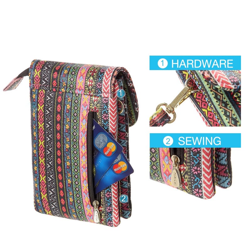 MINICAT Roomy Pockets Small Crossbody Bags Cell Phone Wallet Purses for Women(Upgraded National-Style) - Image 3