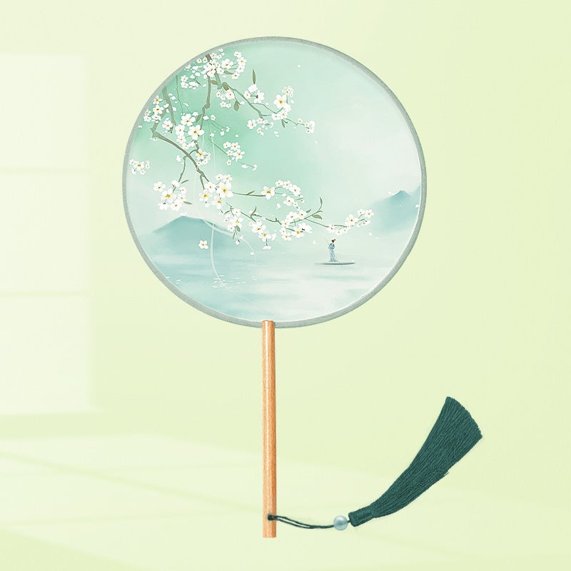 Semi-Transparent Round Fan Ancient Look Spring Outing (semi-permeable Silk) 