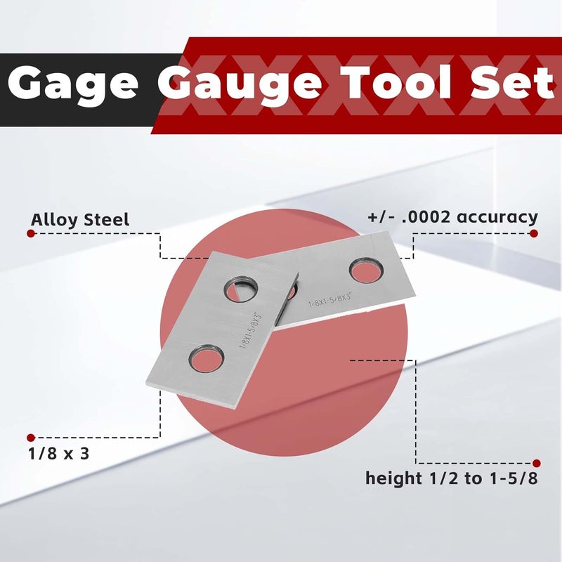 findmall 10 Pair 1/8 x 3 Accuracy Parallel Block Set .0002 Hardened Gage Gauge Tool Set - Image 4