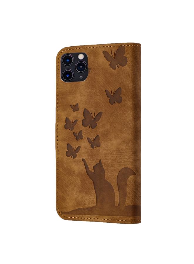 Zaboon Case For iPhone 11 Pro Max Butterfly Cat Embossing Flip Leather Phone Case - Image 3