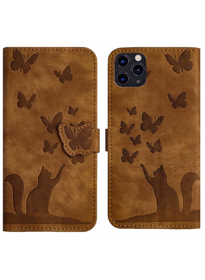 Zaboon Case For iPhone 11 Pro Max Butterfly Cat Embossing Flip Leather Phone Case - Image 1