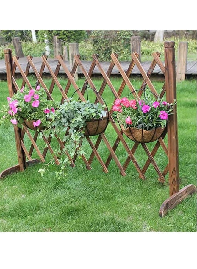 FFD Expandable Wooden Garden Fence 120x98x12cm- Portable and Versatile Wooden Wicker Fence for Home and Garden, Wall Hanging Wooden Fence for Decor and Plant Trellis Frame - Image 5