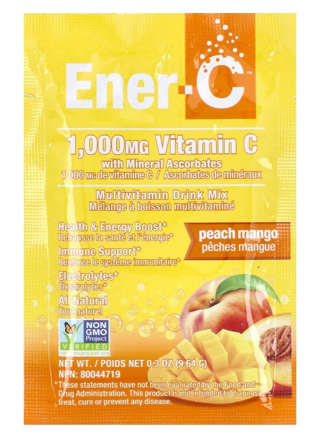 Ener-C مشروب فيتامينات متعدد الفيتامينات بنكهة الخوخ والمانجو 30 عبوة 0.3 أونصة (9.64 جرام) لكل منها - Image 2