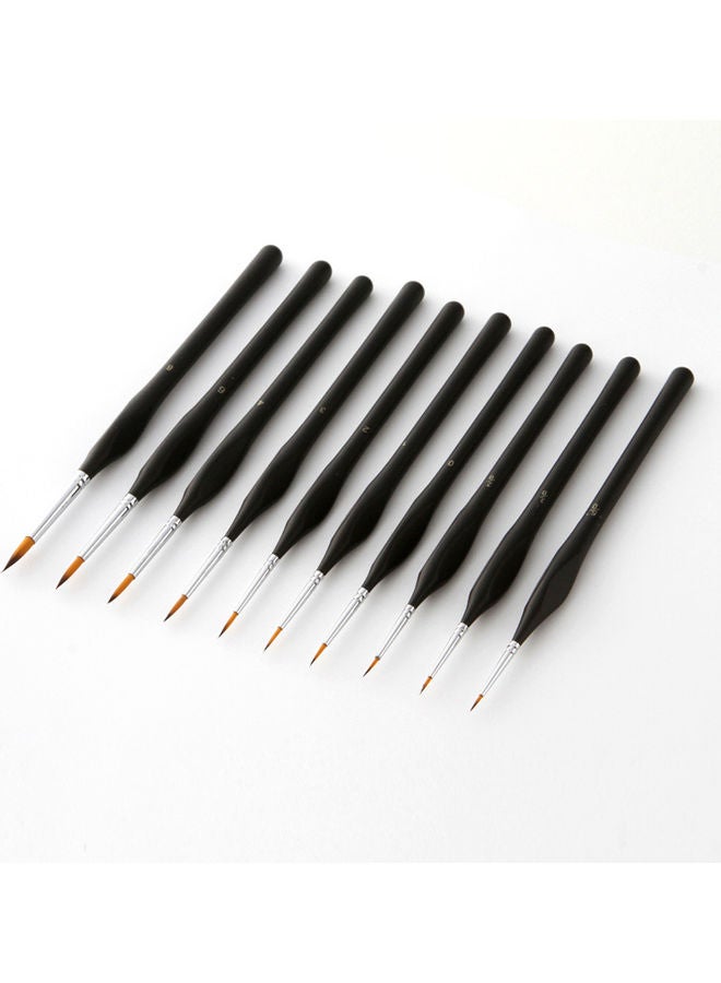 NIBEMINENT 10-Piece Professional Miniature Fine Artist Painting Brush Black - Image 1