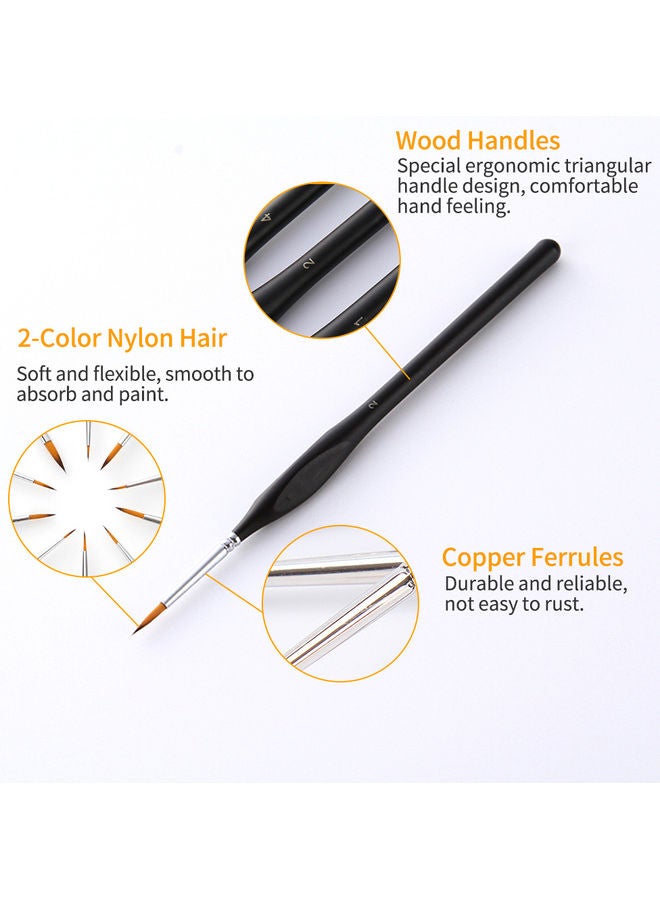 NIBEMINENT 10-Piece Professional Miniature Fine Artist Painting Brush Black - Image 2