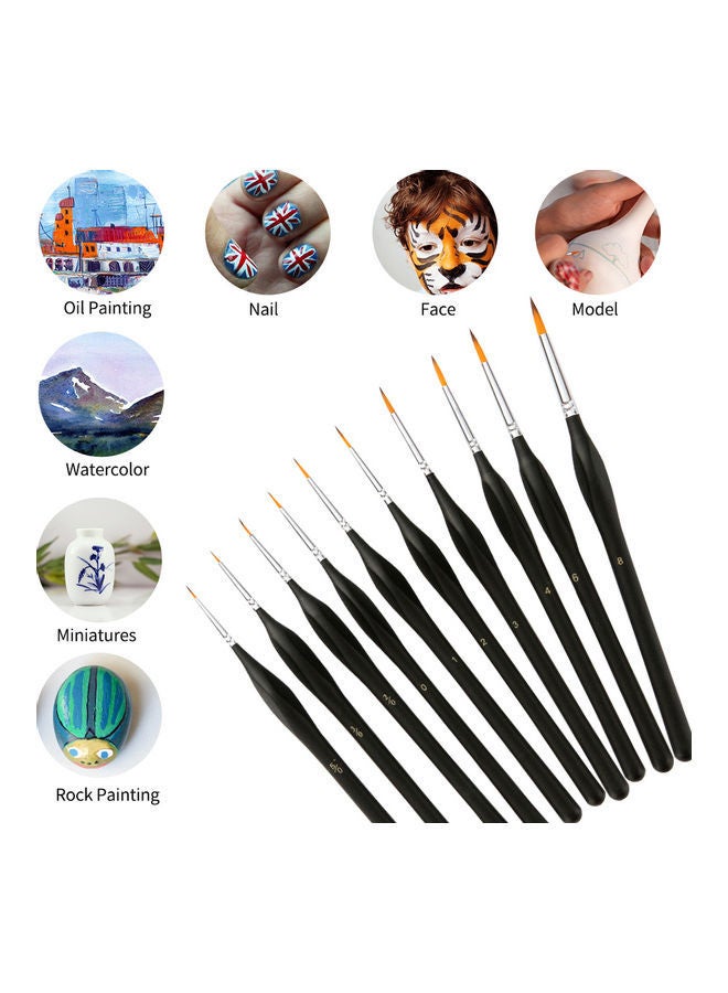 NIBEMINENT 10-Piece Professional Miniature Fine Artist Painting Brush Black - Image 5