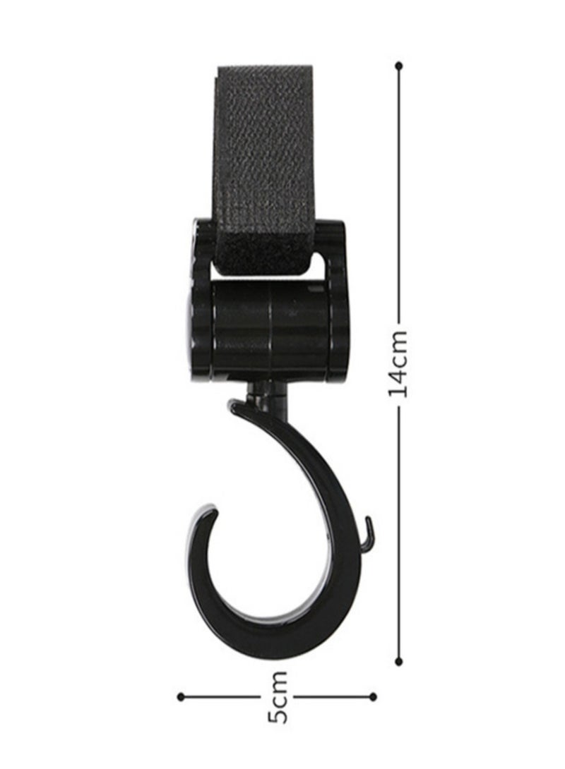 4pcs Multi-purpose 360°  Rotated Strong and Sturdy Stroller Hooks  (Black) - Image 4