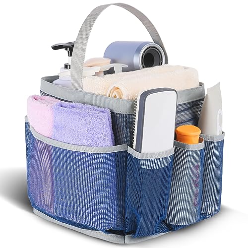 EUDELE حامل دش EUDELE الشبكي المحمول لأساسيات غرفة النوم الجامعية، حامل دش سكني بسعة كبيرة 8 جيوب للشاطئ، السباحة، الصالة الرياضية، أساسيات السفر - Image 1