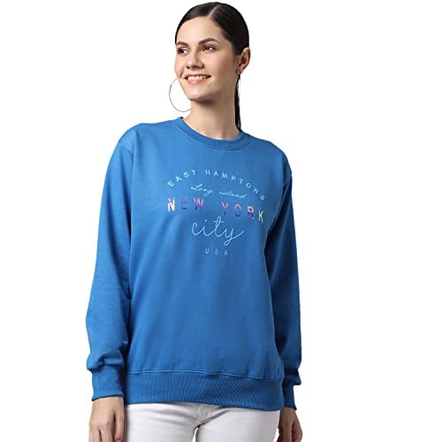 Mack JONNEY Women Regular Fit Cotton Round Neck Sweatshirts(Blue_Medium_Pack of 1)-SW_46_Blue_001-M - Image 1
