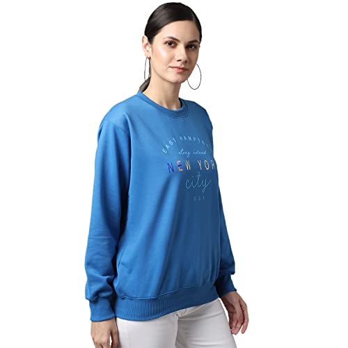 Mack JONNEY Women Regular Fit Cotton Round Neck Sweatshirts(Blue_Medium_Pack of 1)-SW_46_Blue_001-M - Image 3