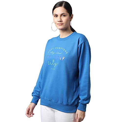 Mack JONNEY Women Regular Fit Cotton Round Neck Sweatshirts(Blue_Medium_Pack of 1)-SW_46_Blue_001-M - Image 2