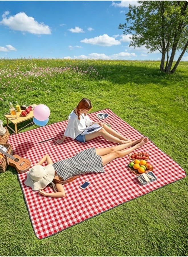 jaexest Extra Large Family Picnic Blanket – 2m x 2m Outdoor Beach Mat – Portable Foldable Waterproof Sandproof Blanket with Carry Tote – Ideal for Camping, Travel, Hiking, Grass, and Sand - Image 1