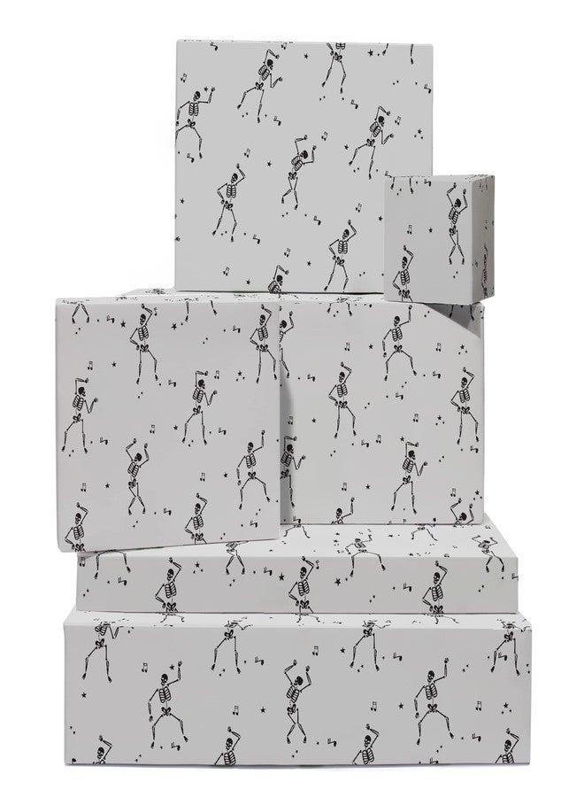 CENTRAL 23 Gray Wrapping Paper - Dancing Skeletons - Halloween Wrapping Paper - Spooky - Goth - Comes With Fun Stickers - Recyclable - Image 1