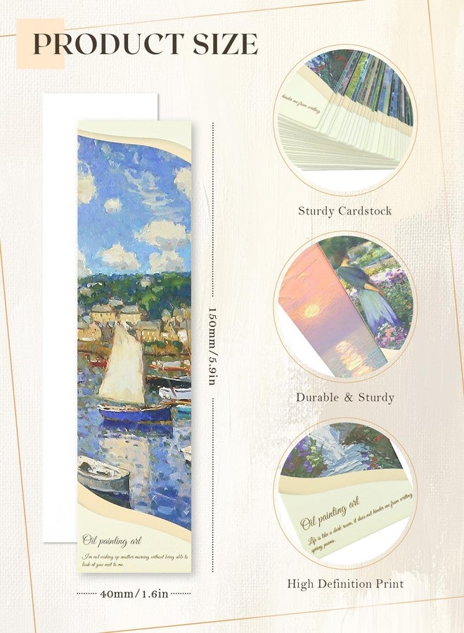 GAUENEEN Oil Painting Bookmarks, Paper Bookmarks Bulk Vivid Landscape Bookmark Set for Reading, Aesthetic Bookmark for Women Men (30 Pcs) - Image 2
