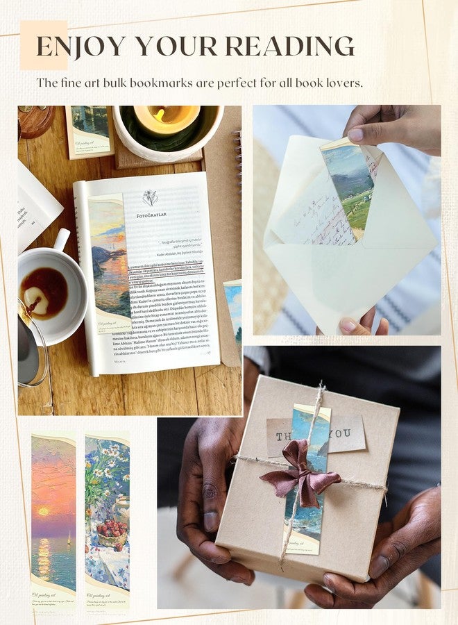 GAUENEEN Oil Painting Bookmarks, Paper Bookmarks Bulk Vivid Landscape Bookmark Set for Reading, Aesthetic Bookmark for Women Men (30 Pcs) - Image 5