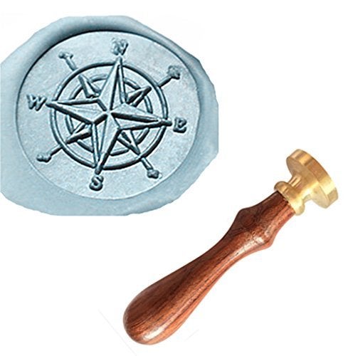 MDLG Vintage Compass Star Orientation Wax Seal Sealing Stamp Embellishment Wedding Invitation Card Snail Mail Gift Wrapping Wine Package Great Christmas Gift Idea Ocean Wax Seal Stamp Set - Image 1