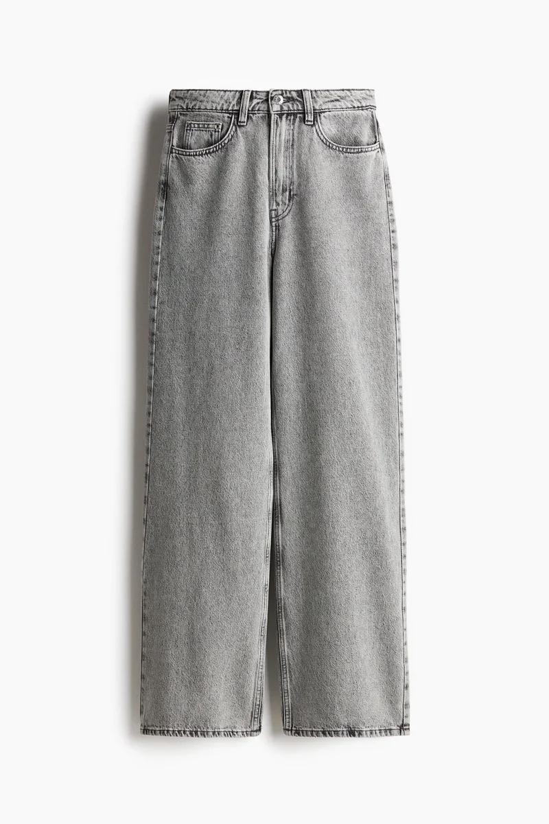 اتش اند ام جينز واسع بخصر عالي