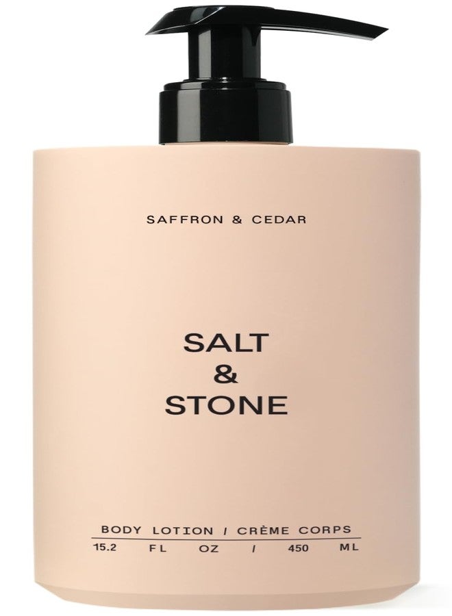Salt & Stone Body Lotion for Women & Men | Hydrates, Nourishes & Softens Skin | Restores Dry Skin | Fast-Absorbing | Cruelty-Free & Vegan (Saffron & Cedar - 15.2 fl oz) - Image 1