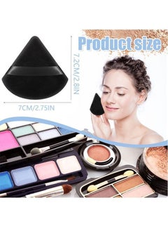 Y&D Pure Cotton Powder Puff, Triangle Wedge Shape Designed for Contouring, Under Eyes and Corners, with Strap, Makeup Tool For Cosmetic (10 Pcs)  - Image 2