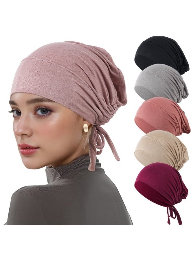 6pcs Eid Hijab Caps – Ultra-Soft Elastic Muslim Headscarf for Women, Breathable, Lightweight, Comfortable Base Cap for Daily Wear & Festive Occasions - Image 1