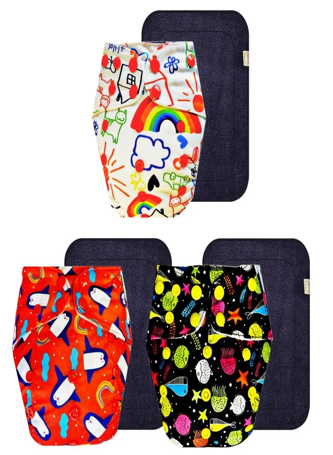 Dumbledo Premium Cloth Diaper with Gray Insert (Pack of 3) | Snug Fit | Leakproof | Easy to Clean | Trusted by Moms | 3 Months - 3 Years | Unisex Baby - Image 1
