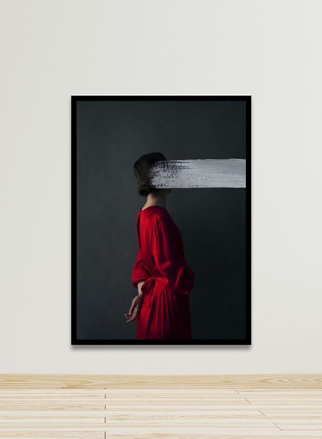 Marktna Canvas Wall Art For Wall Decoration Woman Design With A Hollow Black Frame Size 120x80cm One Piece - Image 1