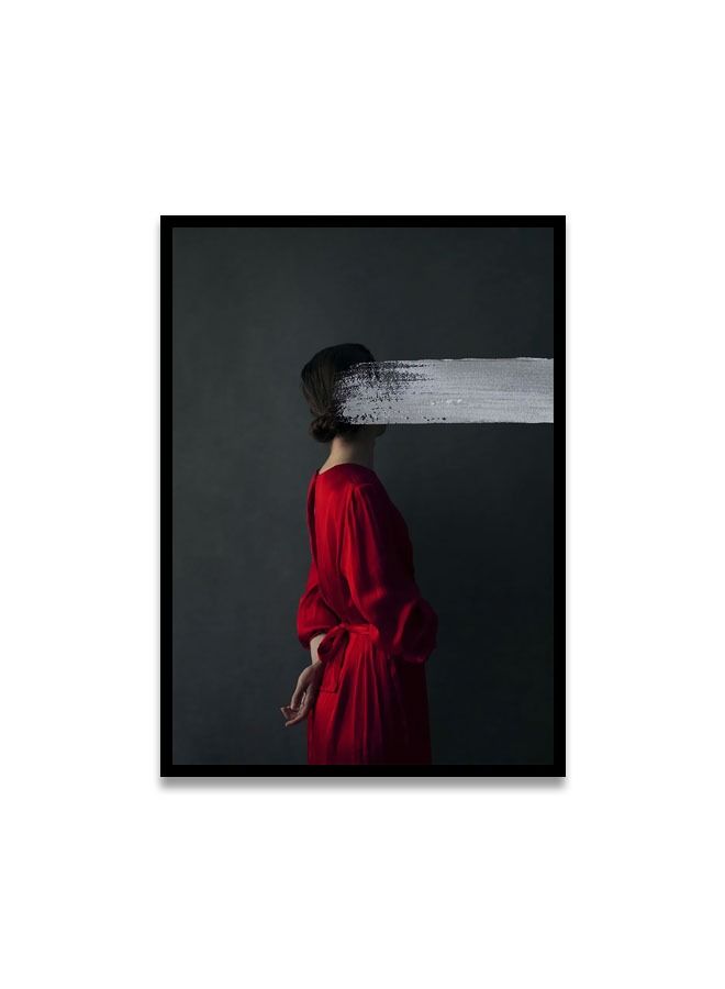 Marktna Canvas Wall Art For Wall Decoration Woman Design With A Hollow Black Frame Size 120x80cm One Piece - Image 2