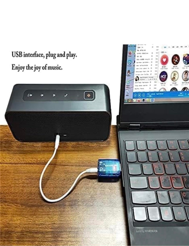 USB External Sound Card Adapter, 3D Virtual 5.1 Surround Audio, USB 2.0, Dual 3.5mm Jack, Plug and Play - Image 4